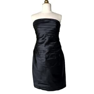 Lauren Ralph Lauren Black Silk Strapless Dress Cocktail Party 8